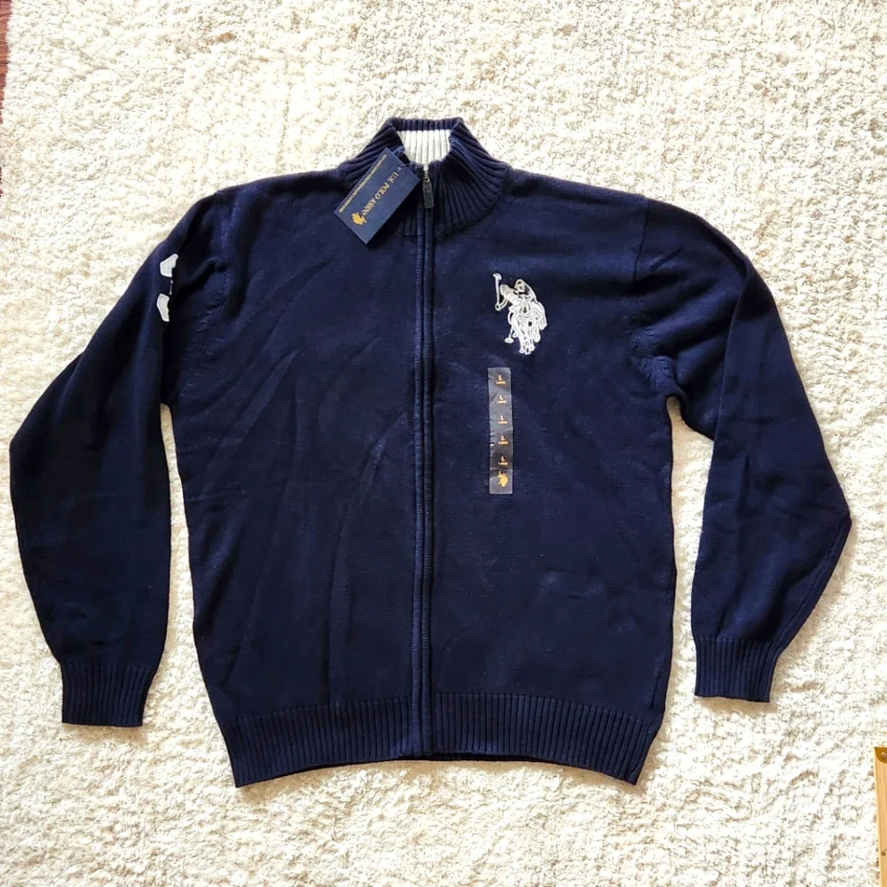 U.S. Polo Assn. Navy Full-Zip Sweater